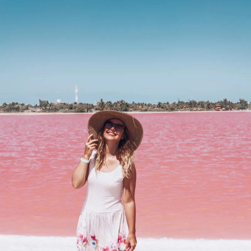 Woman at Las Coloradas in Yucatan, Mexico