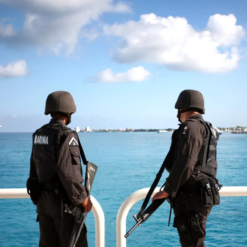 beach security overlooking the water