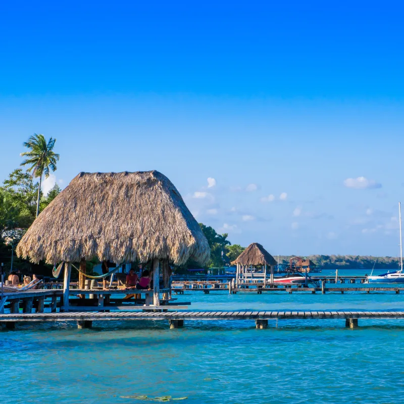 chetumal boardwalk going out into the ocean