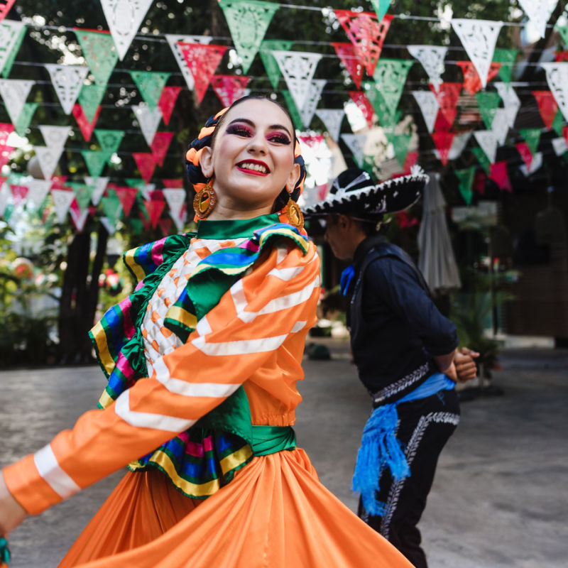 Mexican dancer during summer festival 