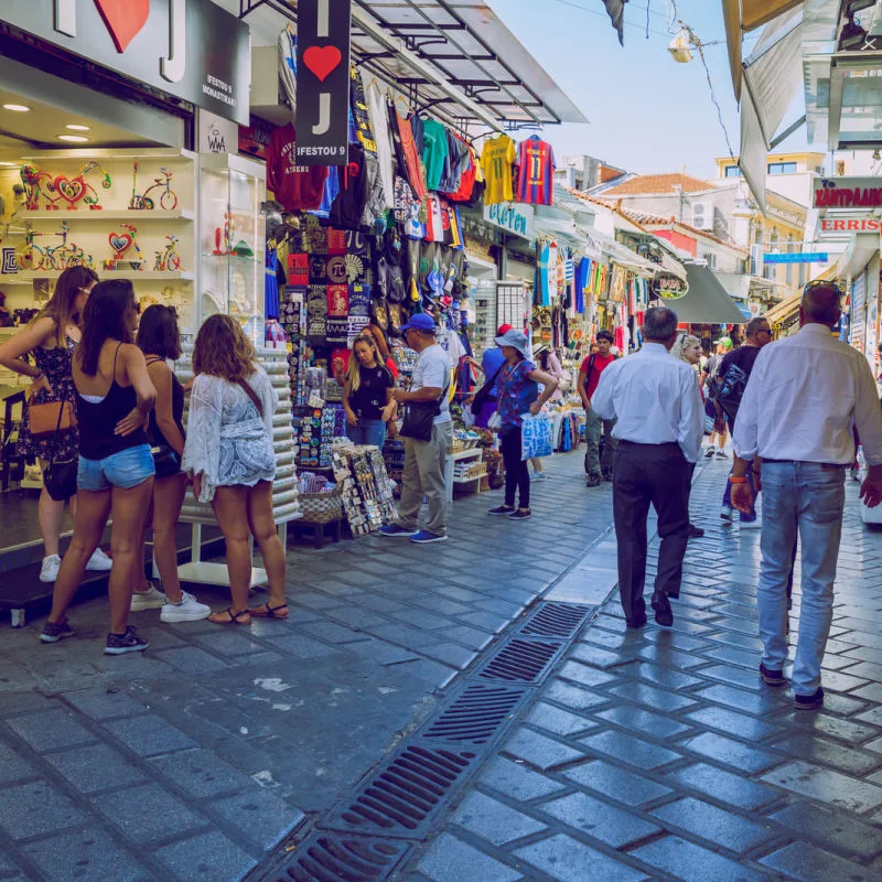 Tourists shopping in Isla Mujeres