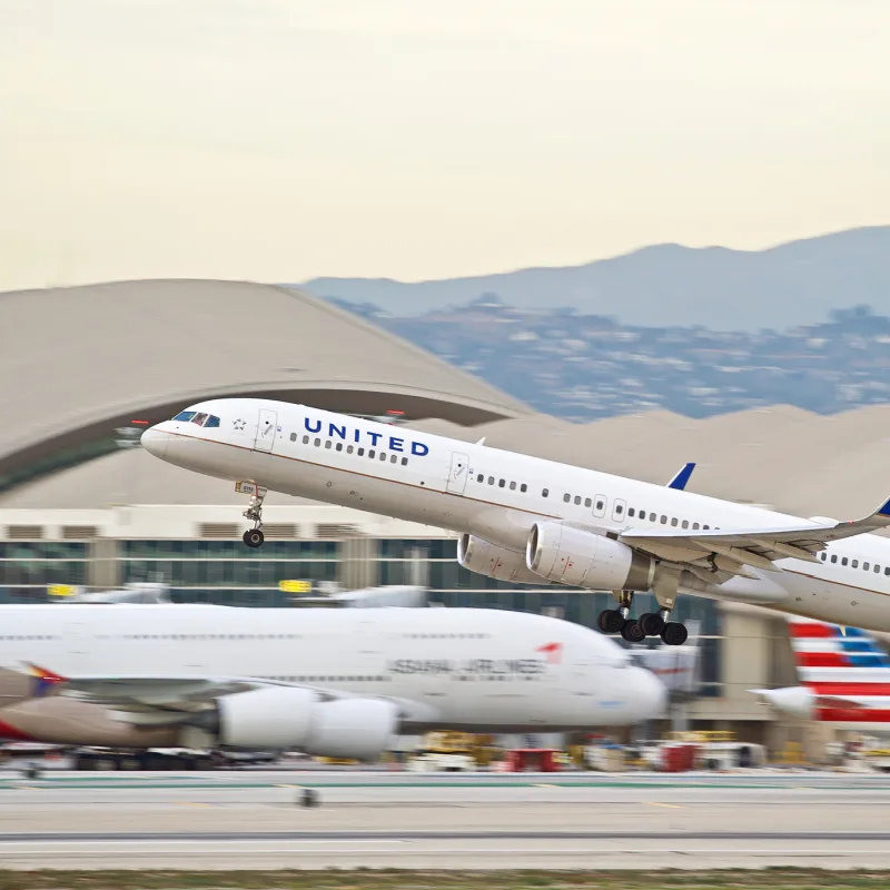 a united airlines departing from the us