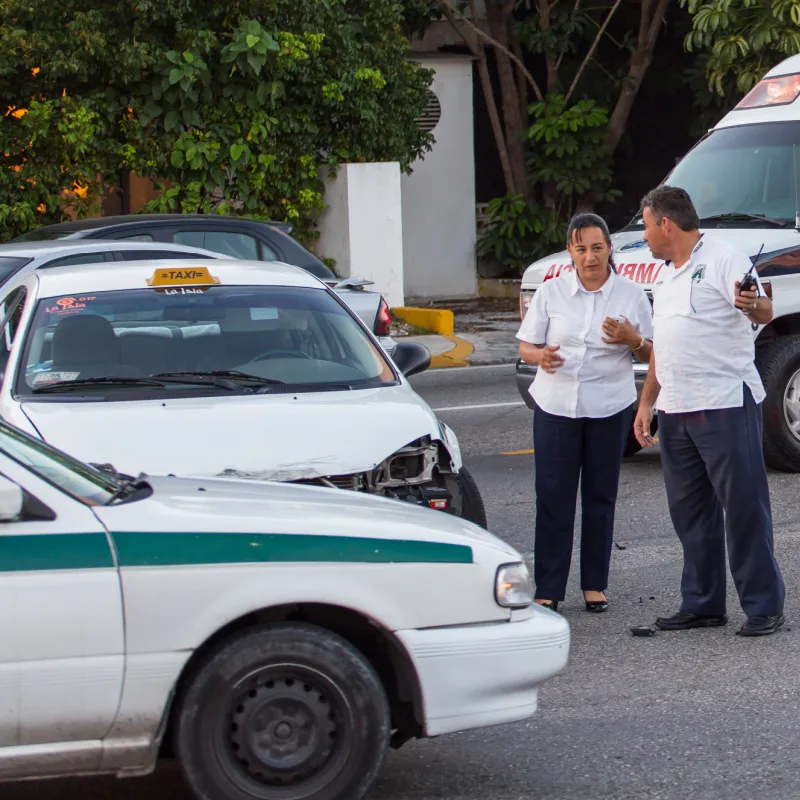 Cancun Taxi Driver Arguing in the Street