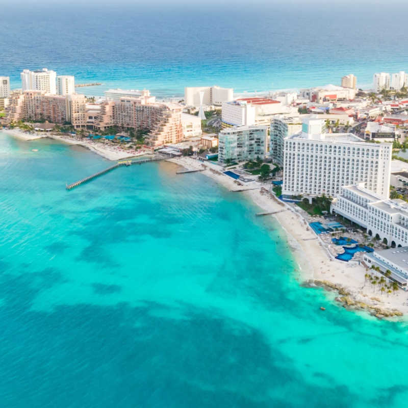 aerial view of a new resort area in cancun 