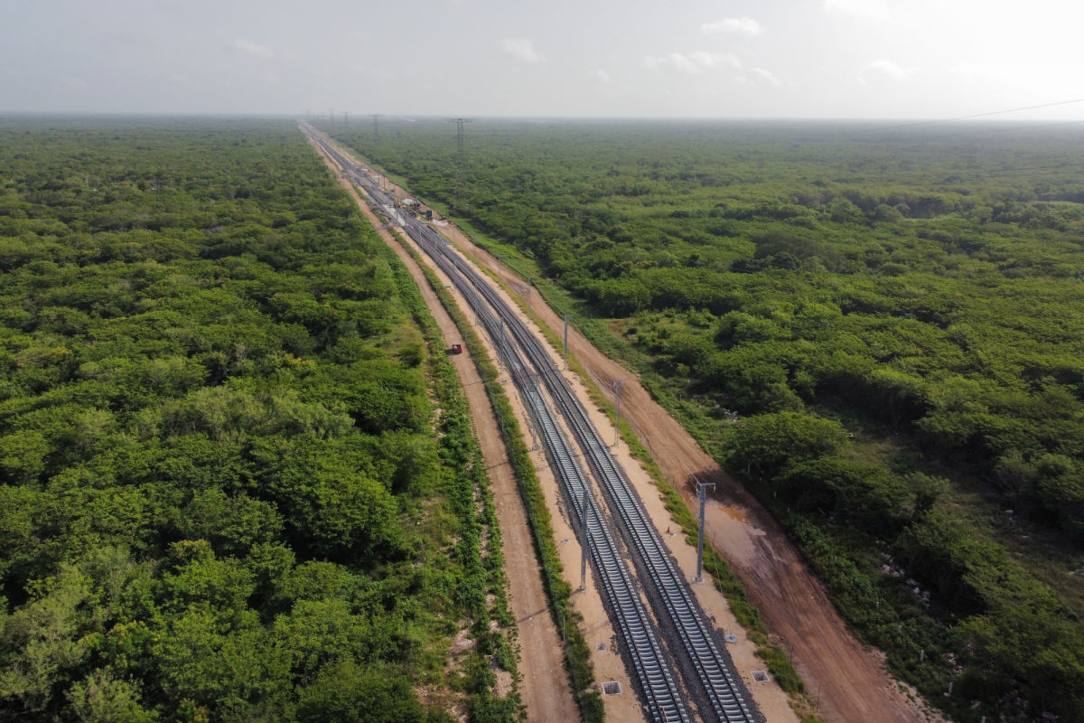 Maya Train tracks crossing the Yucatan jungle