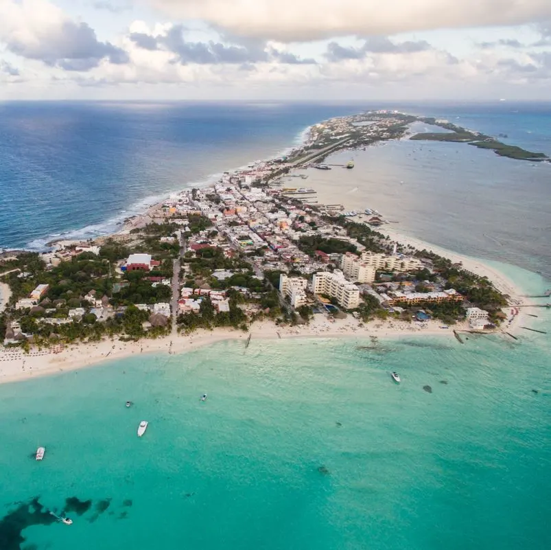 Playa norte beach from the air