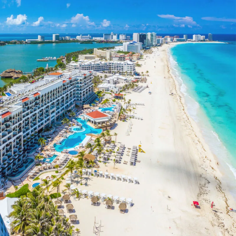 Aerial View of Cancun Hotel Zone