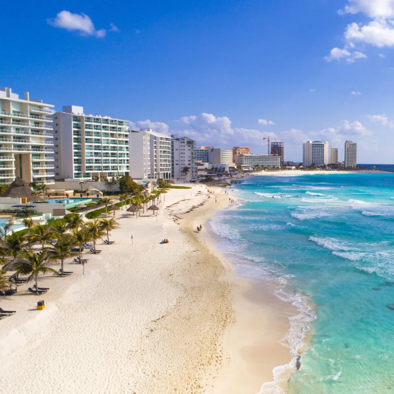 Beautiful View of Resorts in the Cancun Hotel Zone