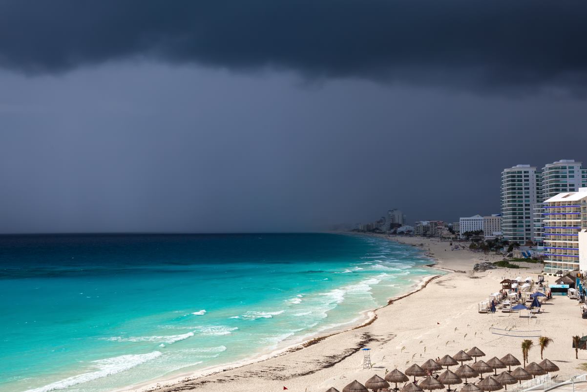Storm Clouds on a Cancun Beach