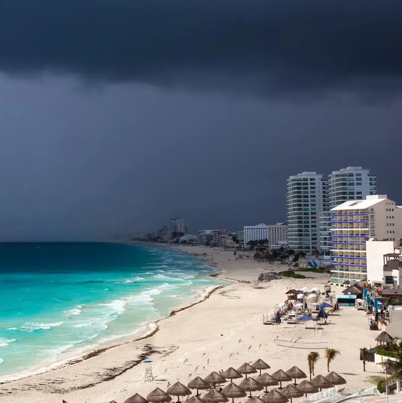 Storm Clouds on a Cancun Beach