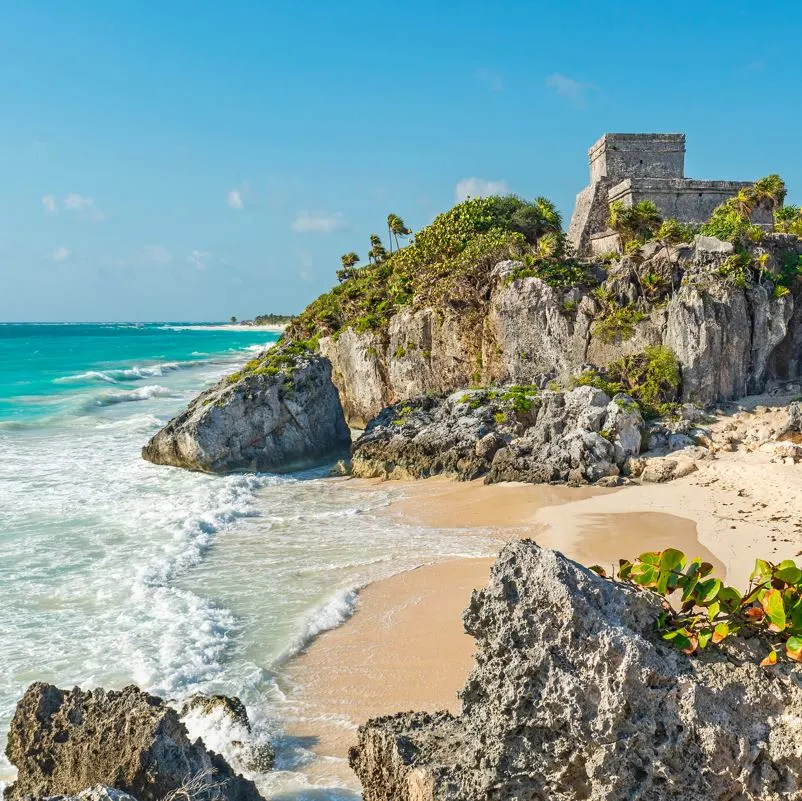 Scenic view of Tulum historical attraction