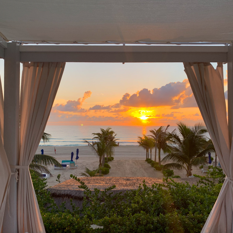 a perfect sunset from a hotel in Cancun