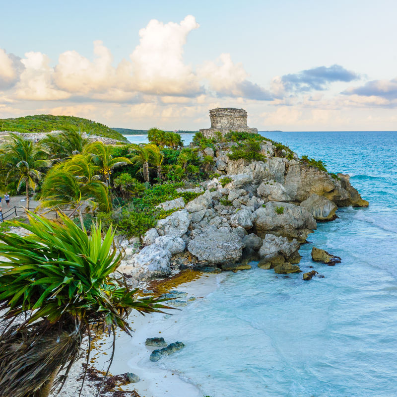 infamous ruins on the coast line of Tulum