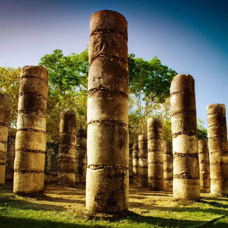 structures in the archeological site of chichen itza and chichen viejo