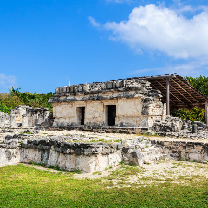 Maya ruins in the middle of Cancun