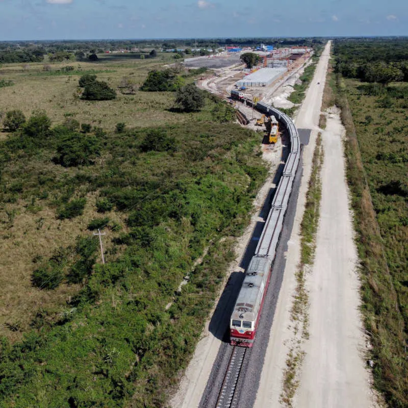 the new maya train tracks in the Mexican caribbean 