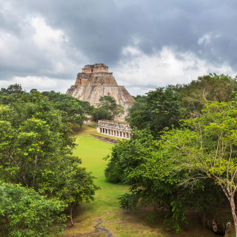 Mayan Pyramid in Uxmal, Yucatan