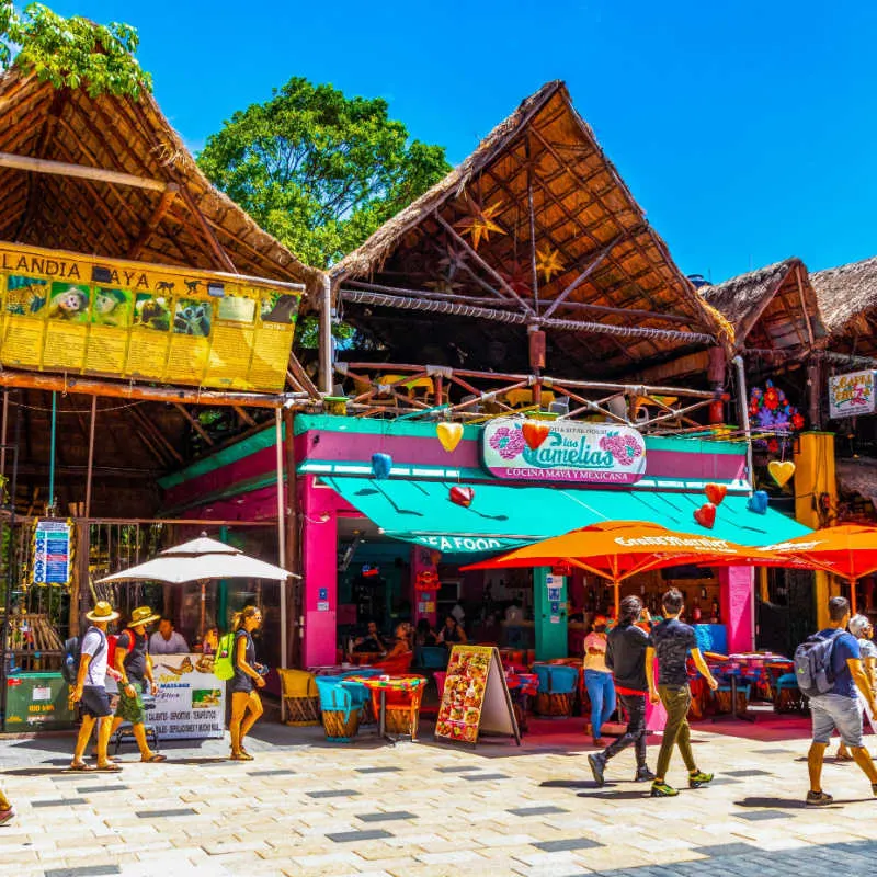 colorful buildings in a beach in playa del carmen