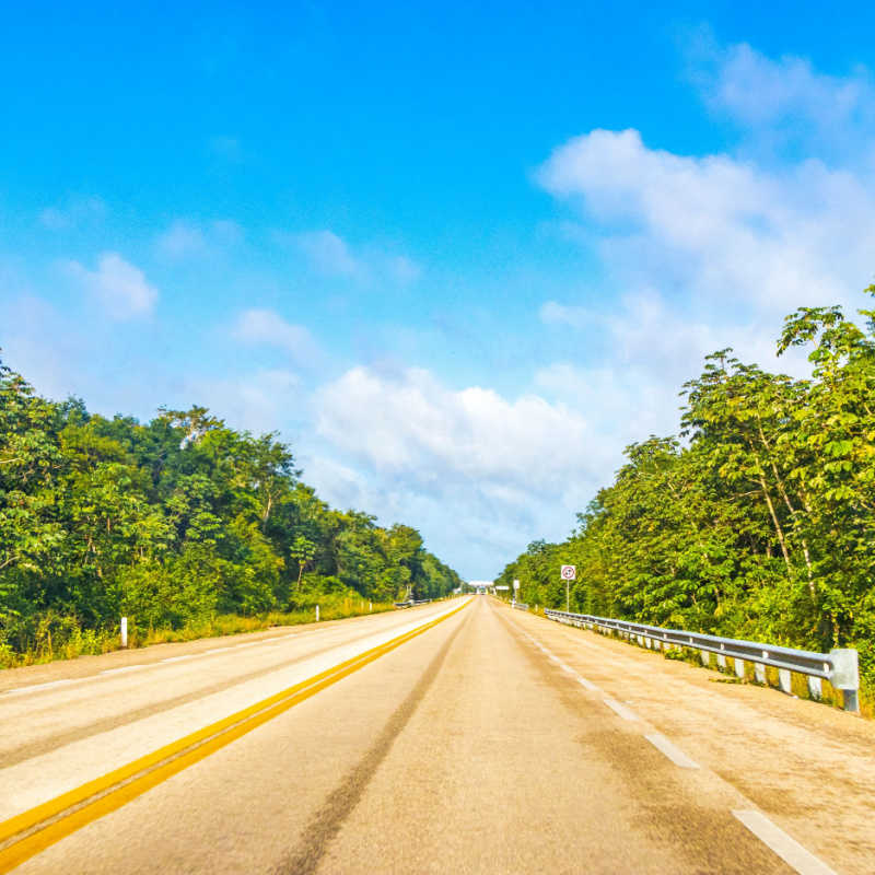 a view of the tulum to cancun highway 