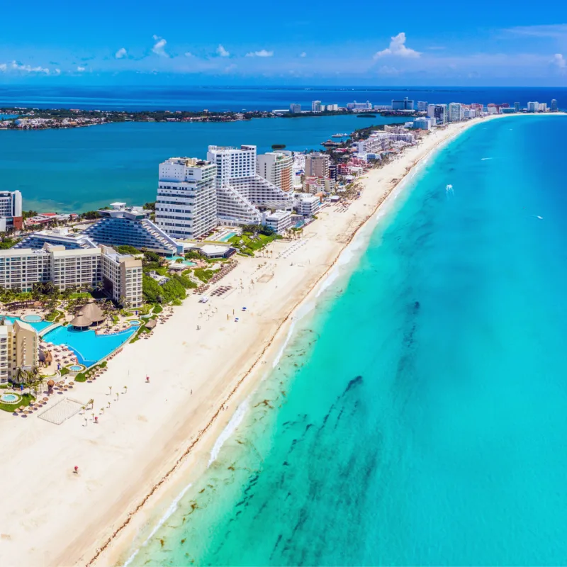 Aerial View of the Cancun Hotel Zone