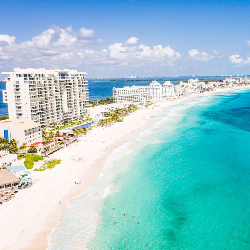 Beaches Along the Coast in the Cancun Hotel Zone