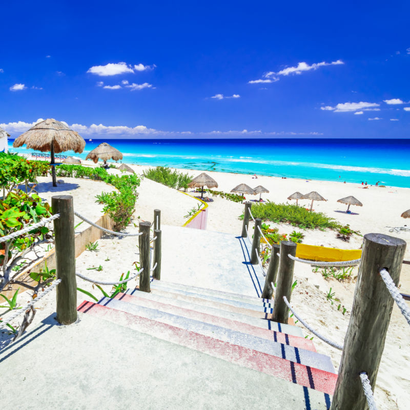 Path Leading to a Beautiful Cancun Beach