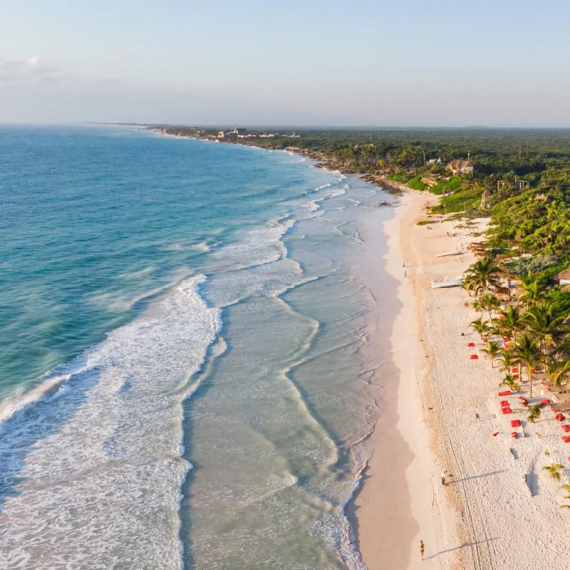 Stunning White Sand Beach in Tulum, Mexico