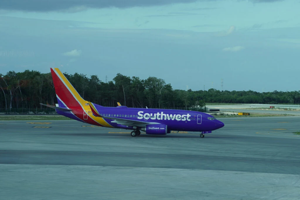 Southwest Plane on the Tarmac at Cancun International Airport