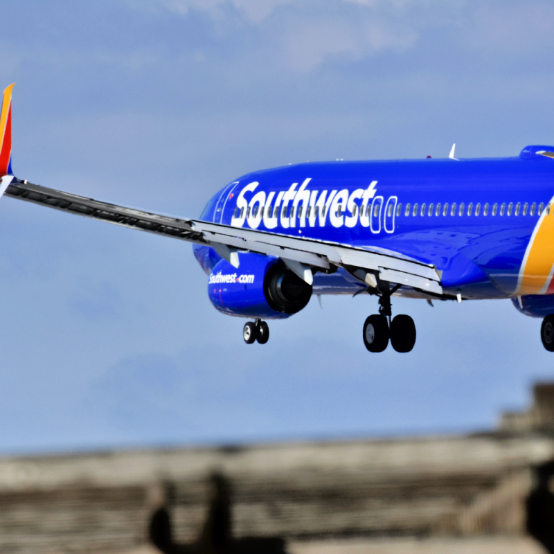 Southwest plane about to land