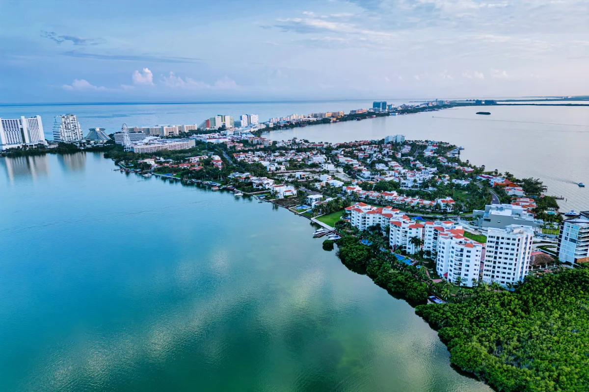 Aerial view of Cancun