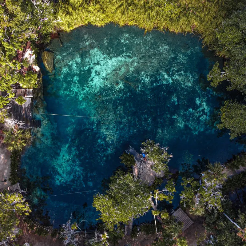 aeriel view of cenote 