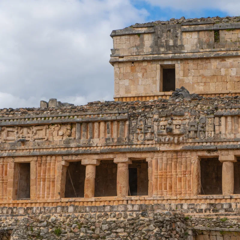 Outside of the Great Palace in Sayil