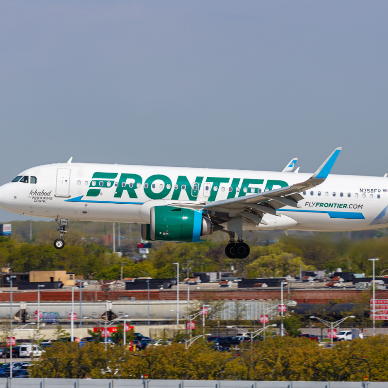 Frontier Plane Taking Off 