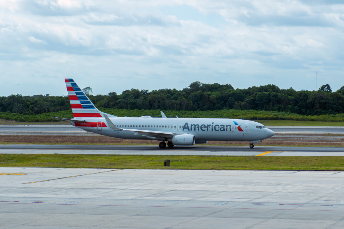 American Airlines Plane at Cancun Airport