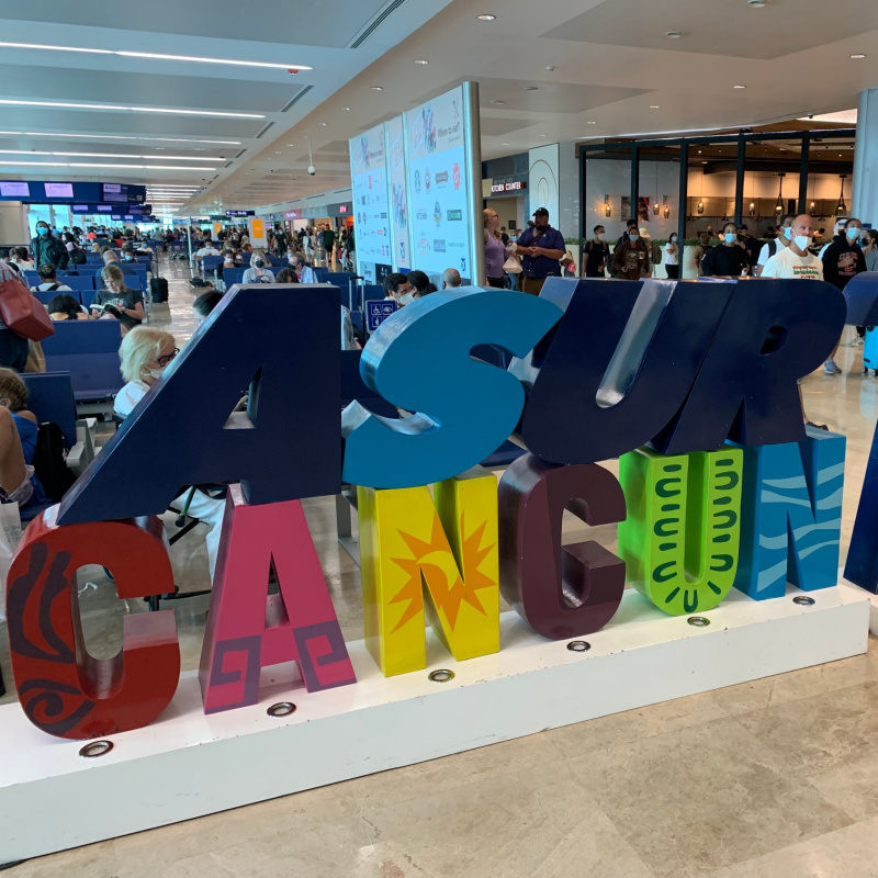 Terminal 4 Sign at Cancun International Airport