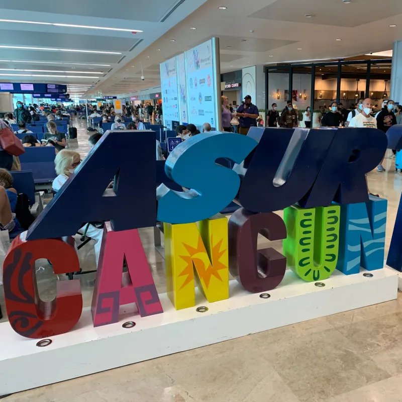 Terminal 4 Sign at Cancun International Airport