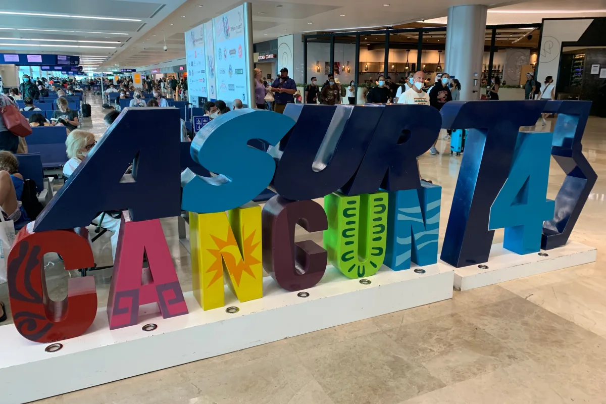 Terminal 4 Sign at Cancun International Airport