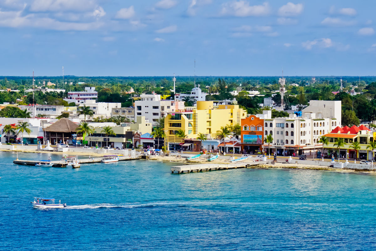 Tourist Area By the Water in Cozumel, Mexico
