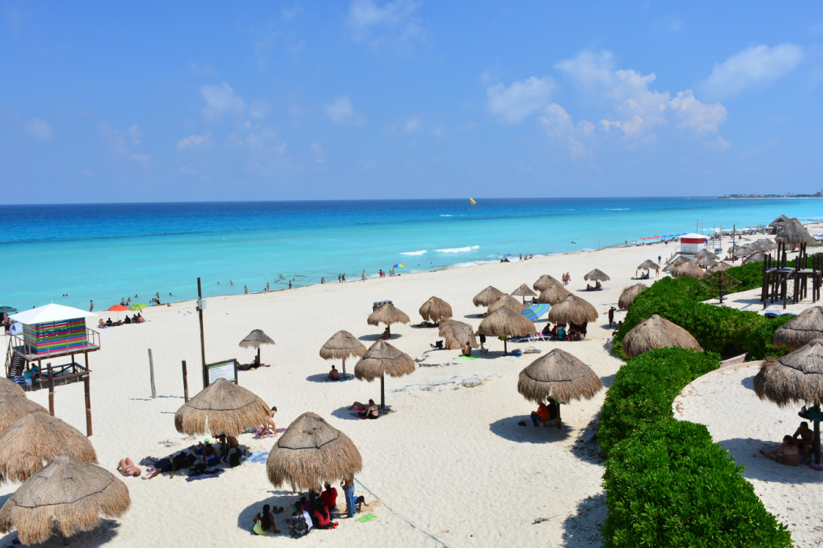 View of beach in Cancun