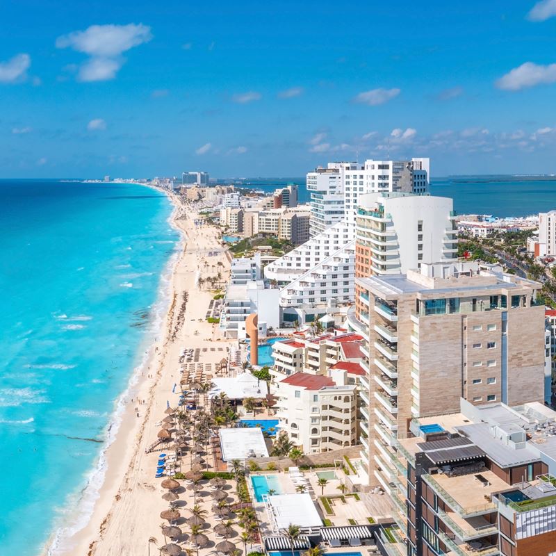 Aerial View of Cancun's Hotel Zone