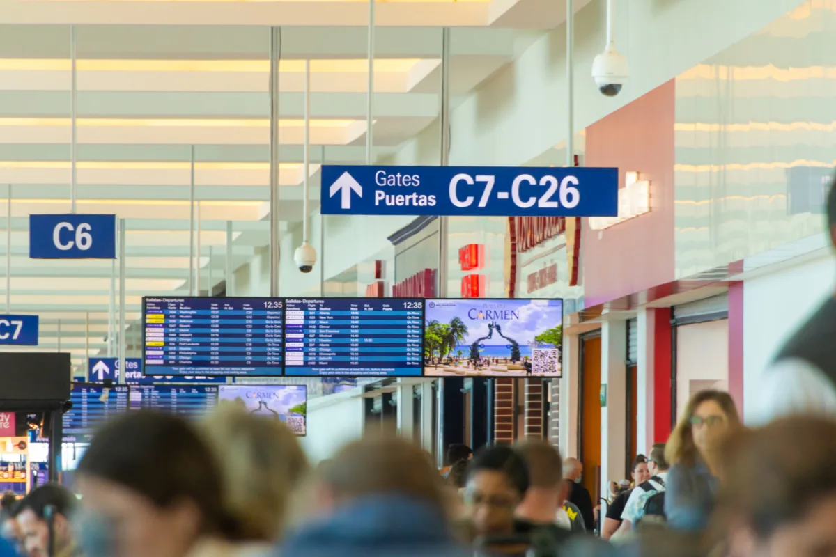 Tourists Inside of Cancun Airport