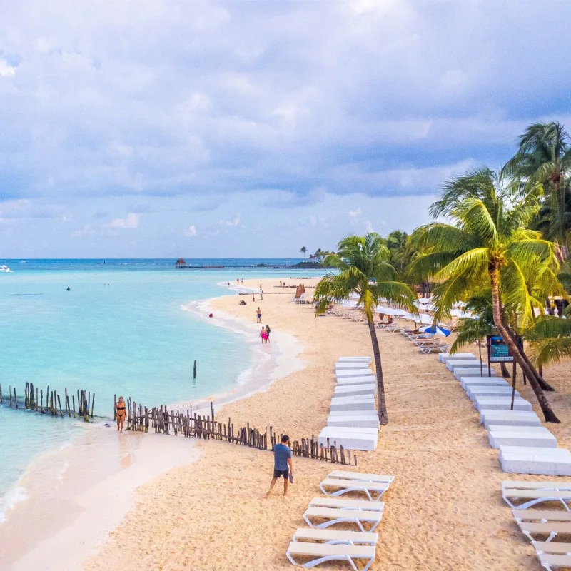 Small Isla Mujeres Beach With No Sargassum