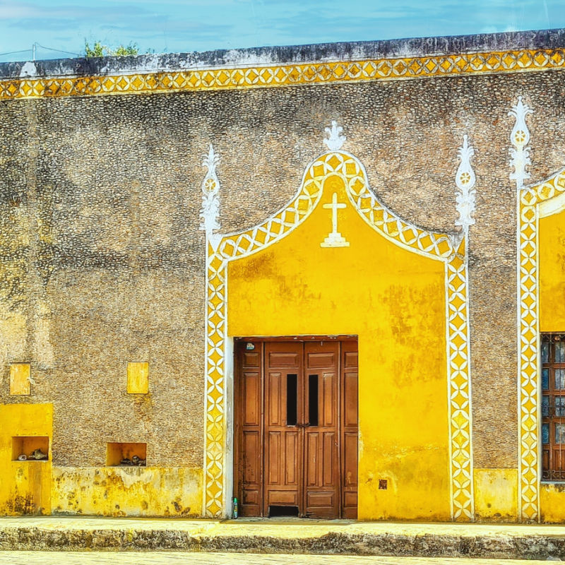 Yellow painted walls of Izamal