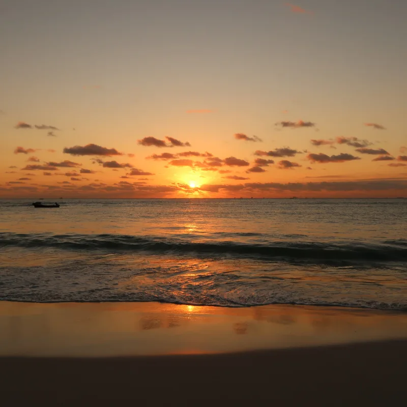 sunset on playa del carmen beach