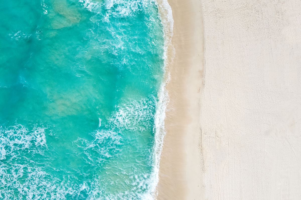 Aerial view of Playa Ballenas beach in Cancun