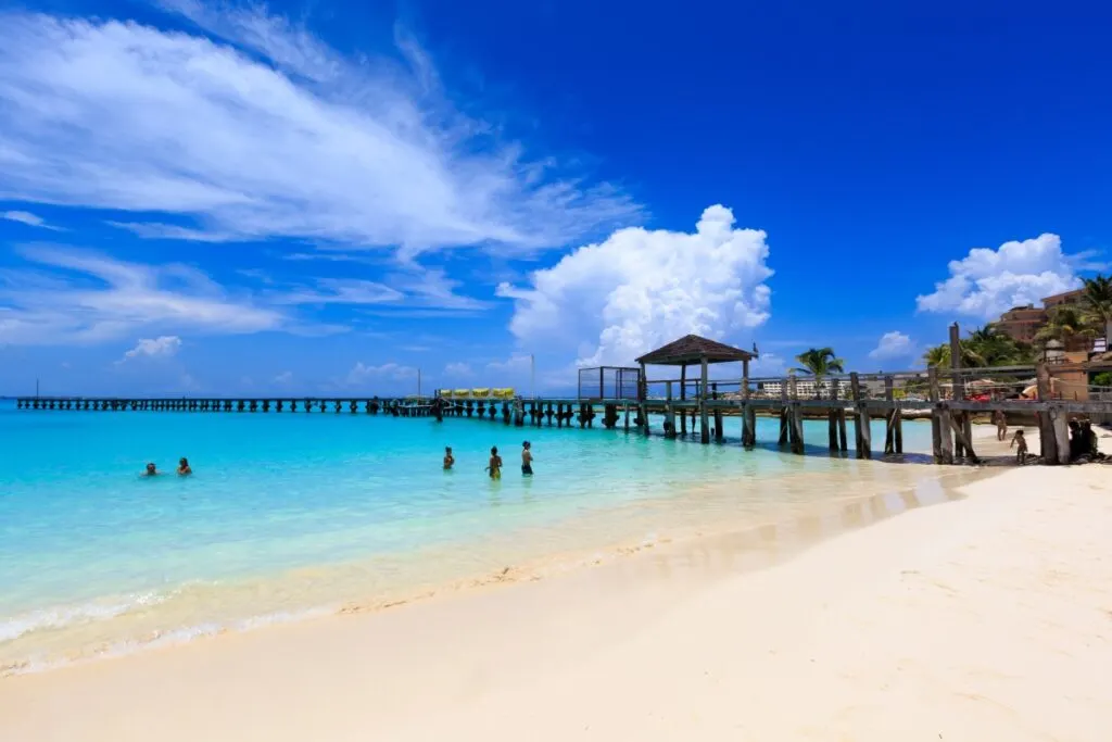 Cancun Blue Ocean Beach in a beautiful sunny day