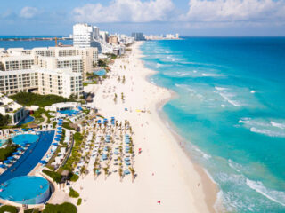 Resorts Along the Mexican Caribbean Coast in Cancun, Mexico