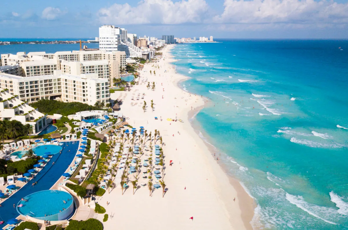 Resorts Along the Mexican Caribbean Coast in Cancun, Mexico