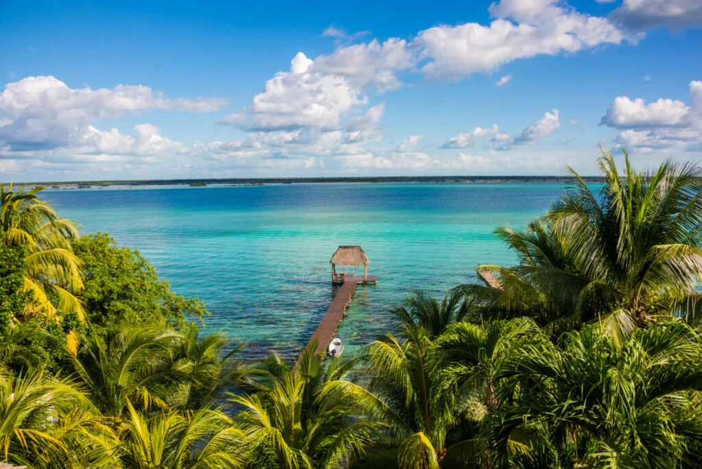 Stunning View of the Lagoon of Seven Colors in Bacalar, Mexico