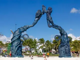 famous statue on playa del carmen beach